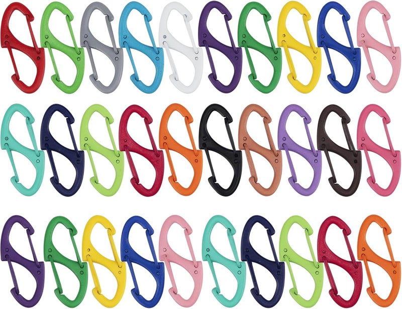 SWATOM 20PCS S Double Sided Mini Carabiner Clip Small Dual Wire Gate Carabiners Keychain Clasp Snap Hooks Tiny Key Clips EDC Accessories for Outdoor Camping Fishing Hiking - Image 1